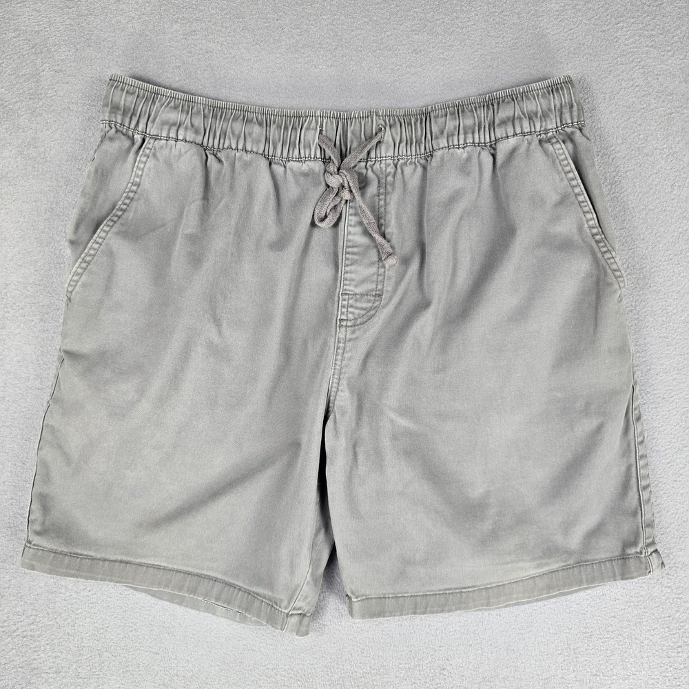 Katin Shorts Mens XL Gray Chino Drawstring 8 Inch Inseam Casual Summer Beach